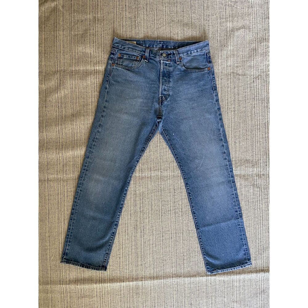 Levi’s 505 Mens Jeans W32 L30 Blue Straight Leg Classic Denim Stretch